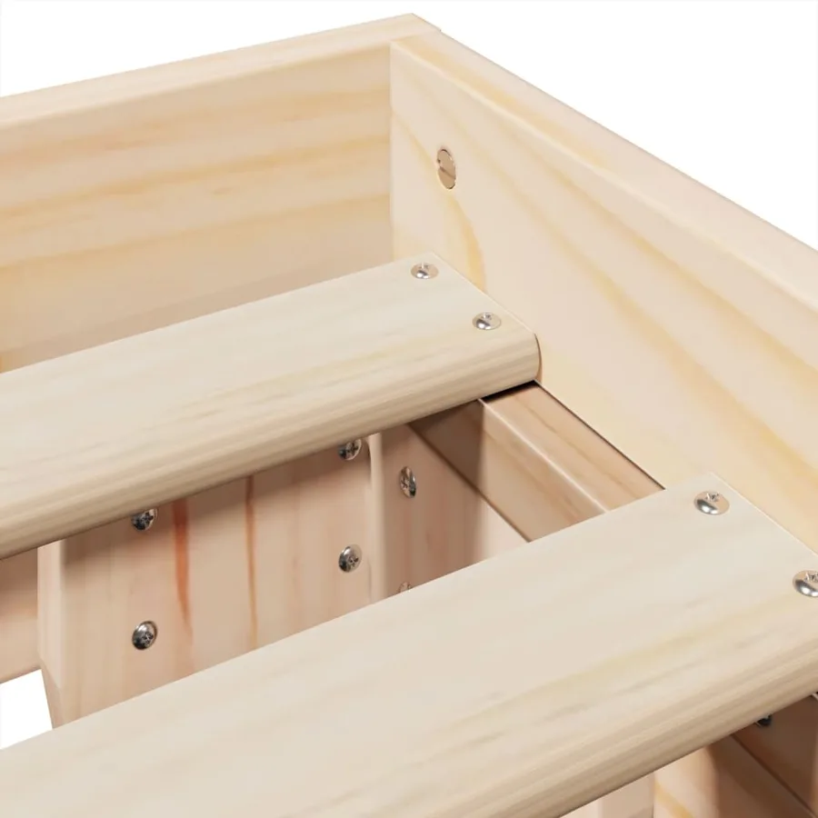 Cadre de lit sans matelas 135x190 cm bois de pin massif - 7