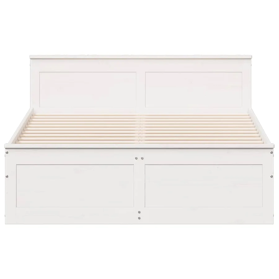 Cadre de lit sans matelas avec tête de lit blanc 140x200 cm pin - 4