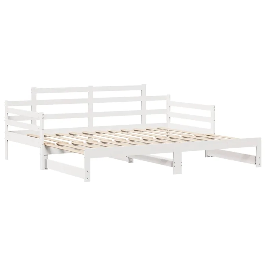 Lit de jour avec gigogne et tiroirs sans matelas blanc 80x200cm - 5