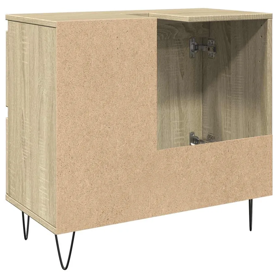 Armoire salle de bain chêne sonoma 65x33x60 cm - 5