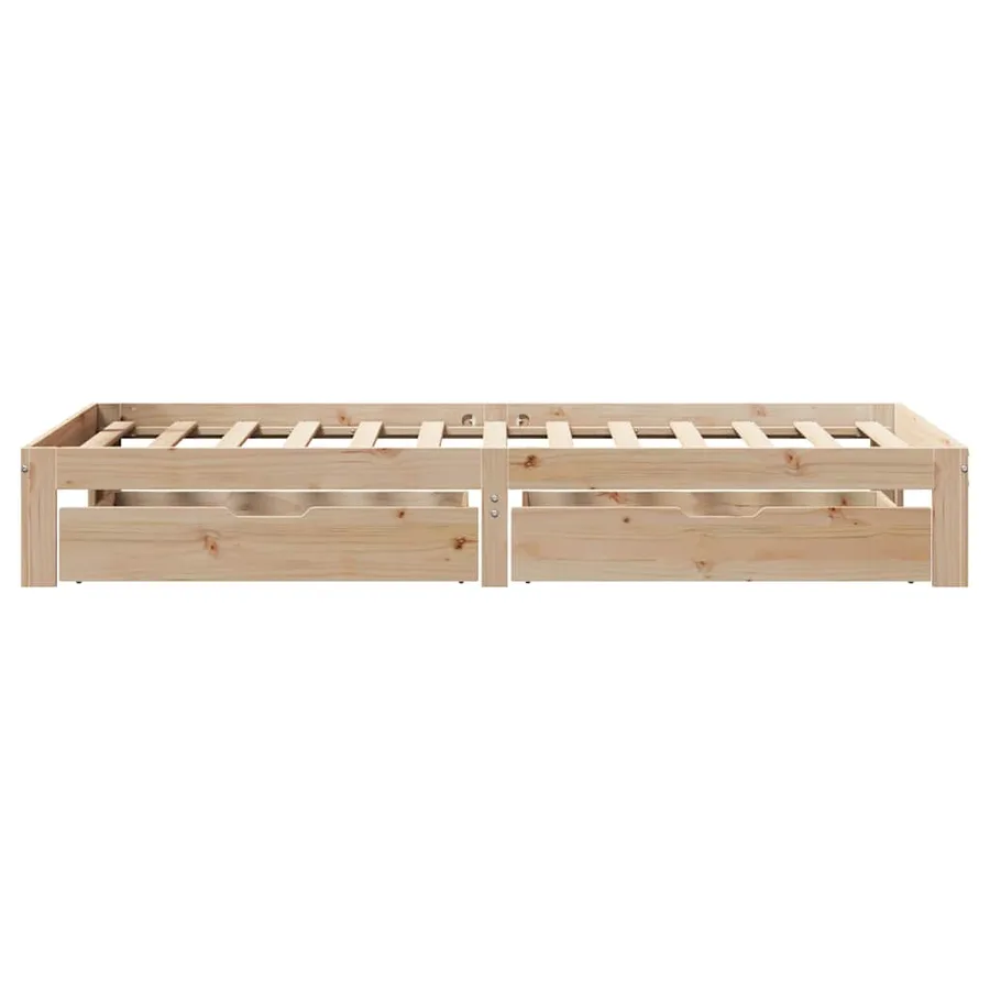Cadre de lit avec tiroirs sans matelas 75x190 cm - 7