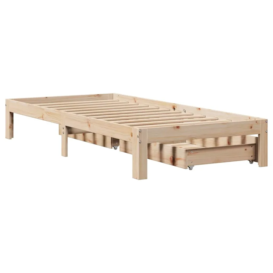 Cadre de lit avec tiroirs sans matelas 75x190 cm - 8
