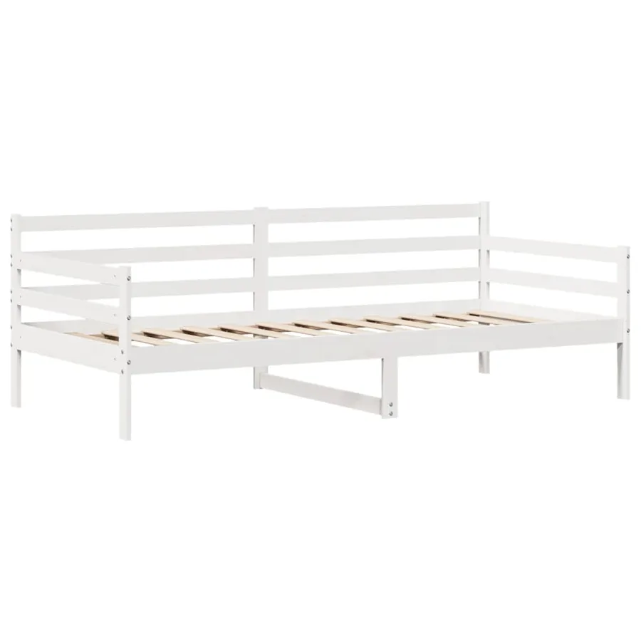 Lit de jour et tiroirs sans matelas blanc 90x200 cm bois massif - 5