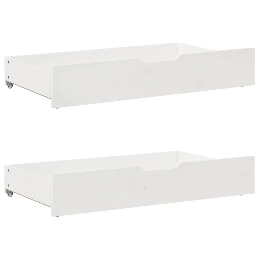 Lit de jour et tiroirs sans matelas blanc 90x200 cm bois massif - 6