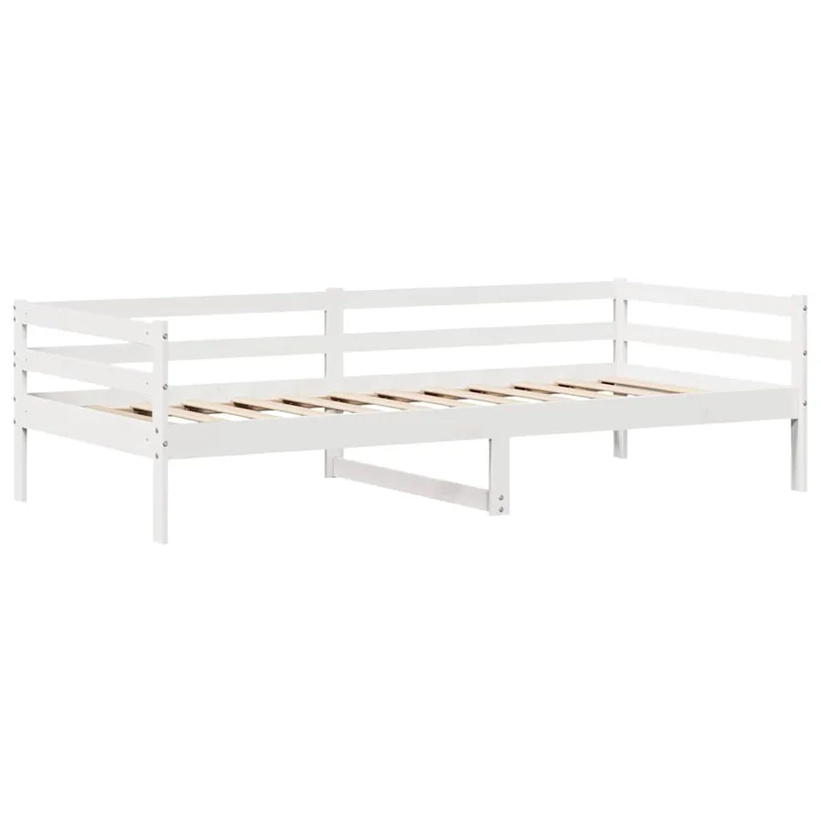 Lit de jour et tiroirs sans matelas blanc 90x200 cm bois massif - 5