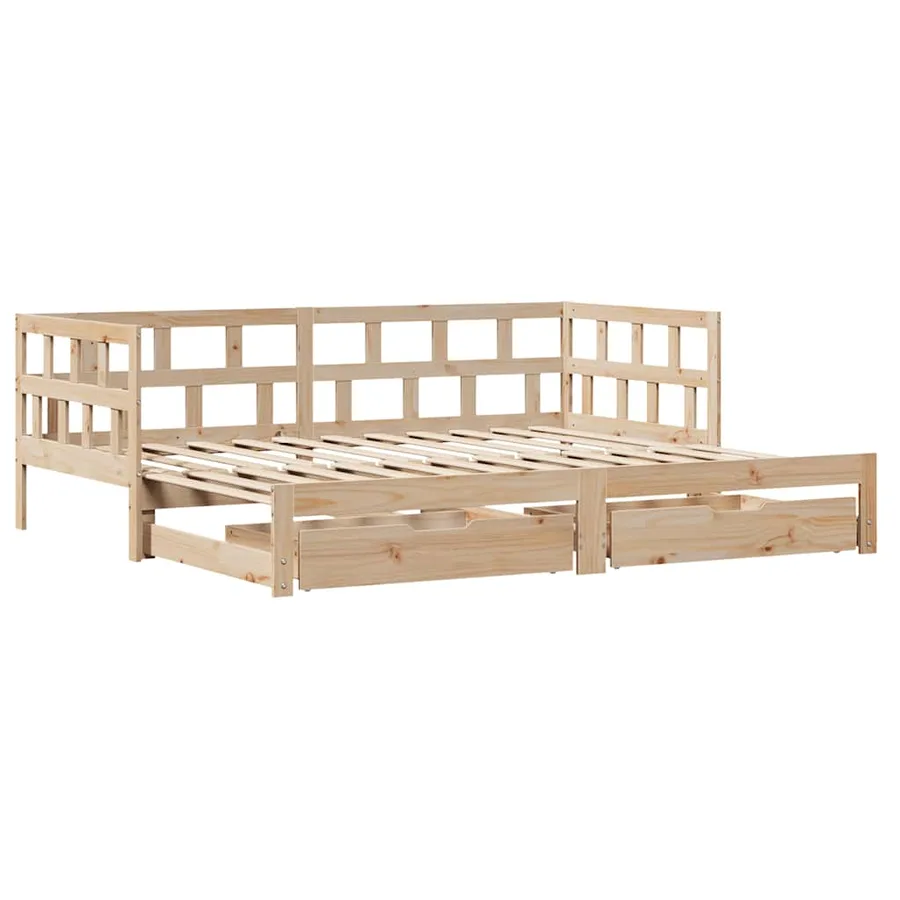 Lit de jour avec gigogne et tiroirs sans matelas 80x200 cm - 3