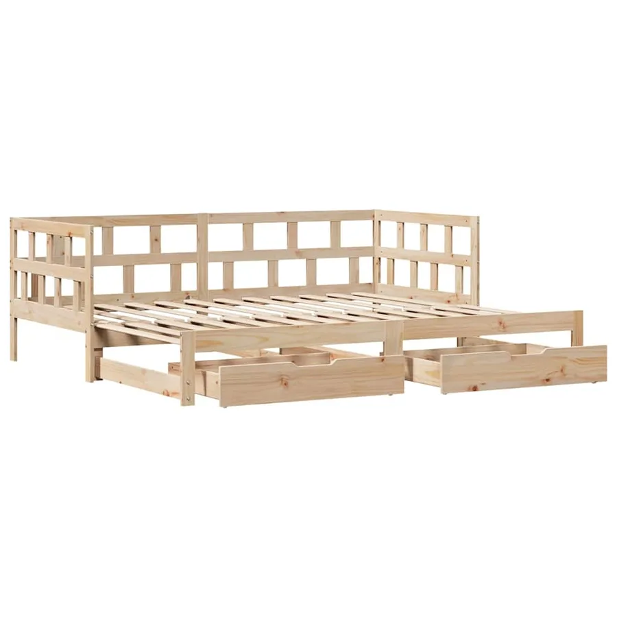 Lit de jour avec gigogne et tiroirs sans matelas 80x200 cm - 5