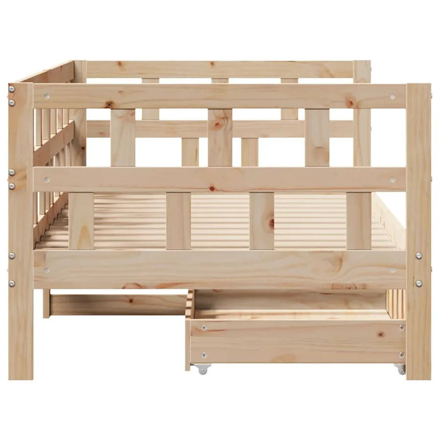 Lit de jour avec tiroirs sans matelas 90x200 cm bois massif - 7