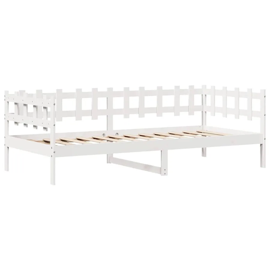 Lit de jour et tiroirs sans matelas blanc 80x200 cm bois massif - 5