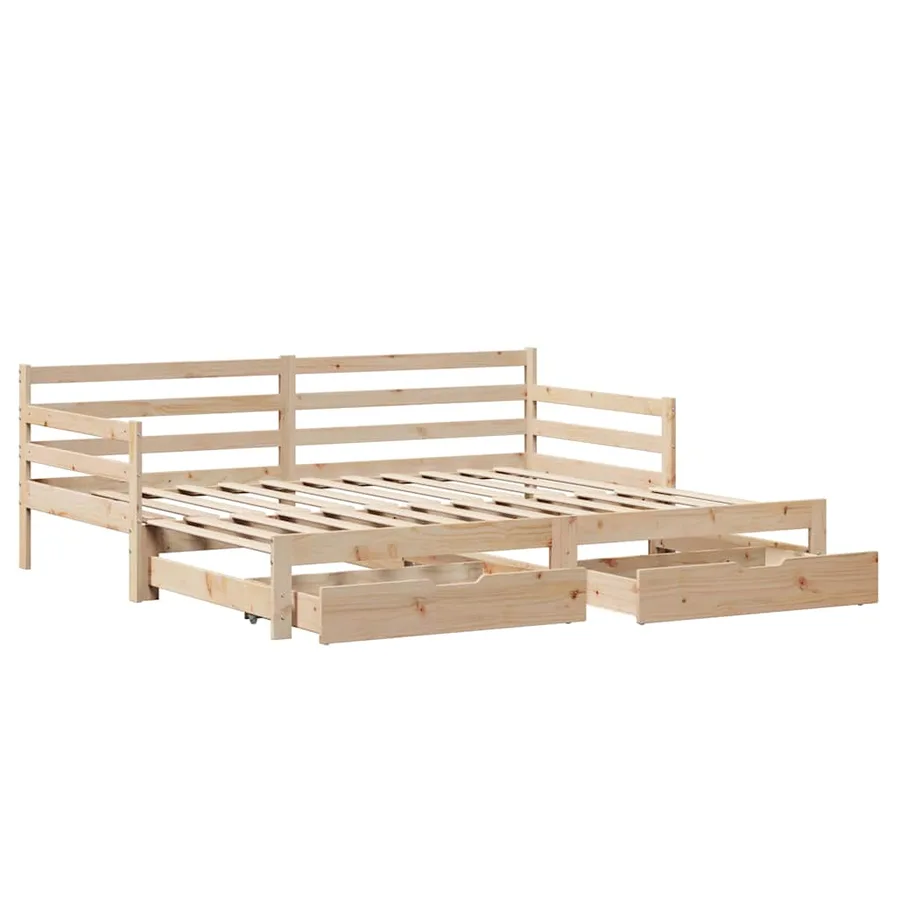 Lit de jour avec gigogne et tiroirs sans matelas 80x200 cm - 3