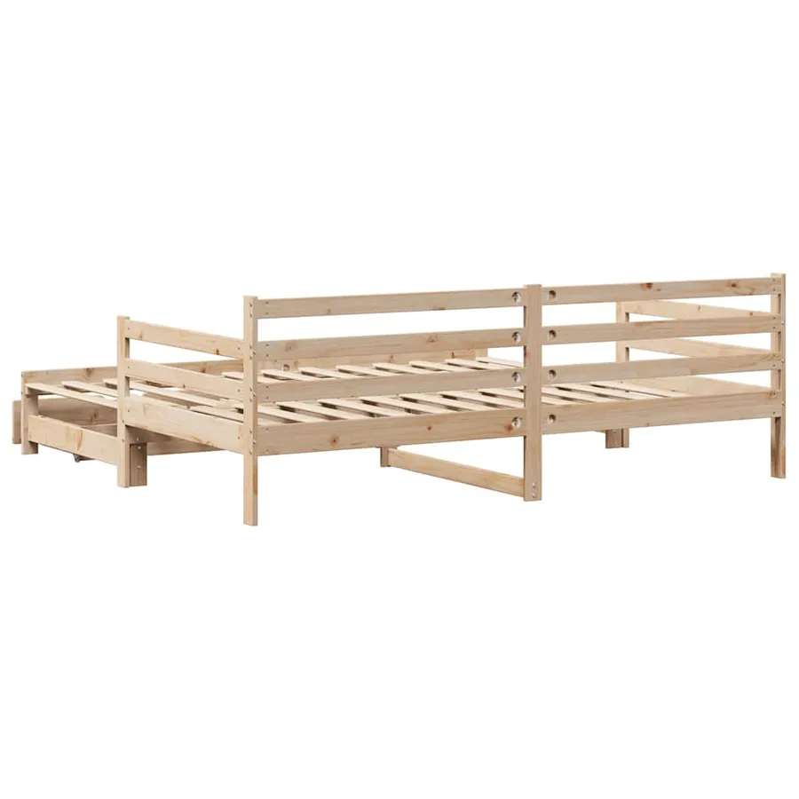 Lit de jour avec gigogne et tiroirs sans matelas 80x200 cm - 8