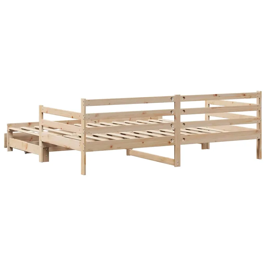 Lit de jour avec gigogne et tiroirs sans matelas 90x200 cm - 8
