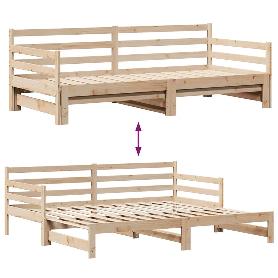 Lit de jour avec gigogne et tiroirs sans matelas 90x200 cm - 9
