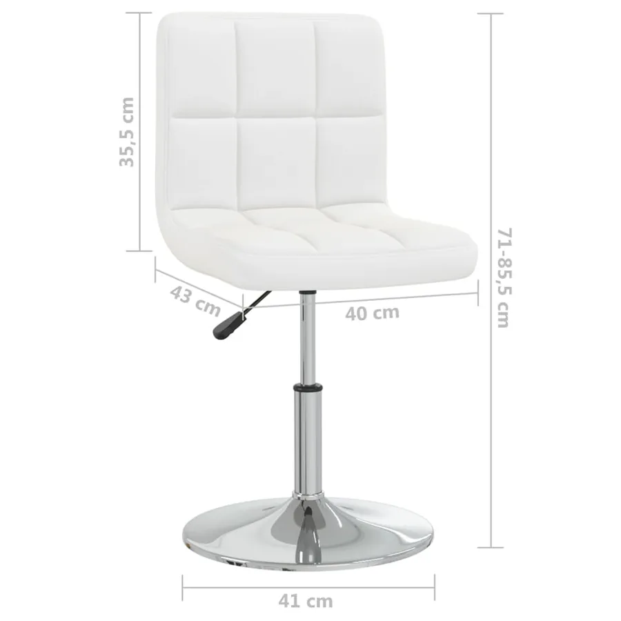 Chaise à manger Blanc Similicuir - 8