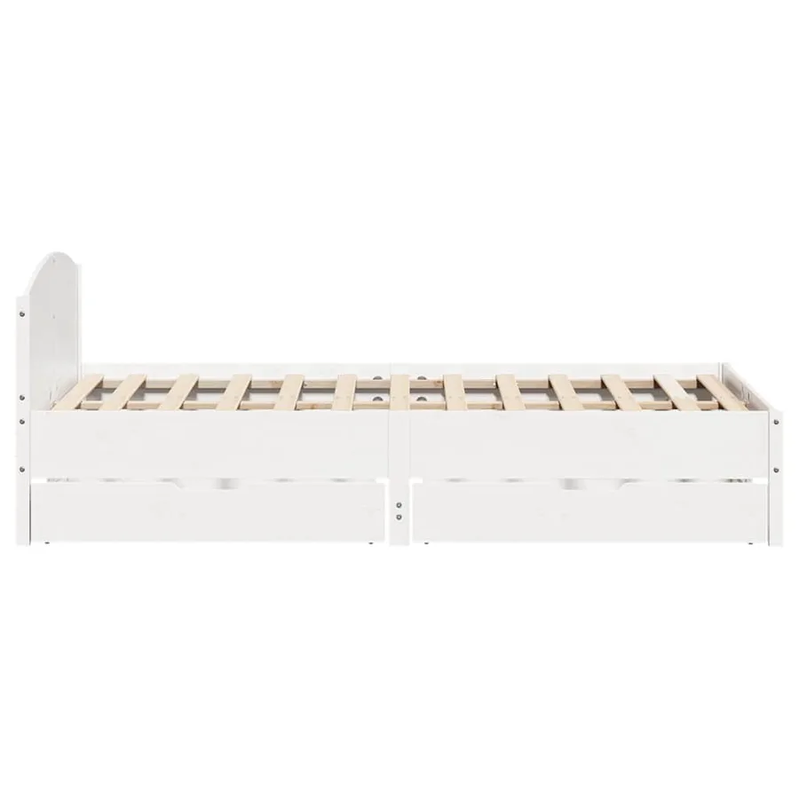 Cadre de lit sans matelas blanc 140x200 cm bois de pin massif - 7