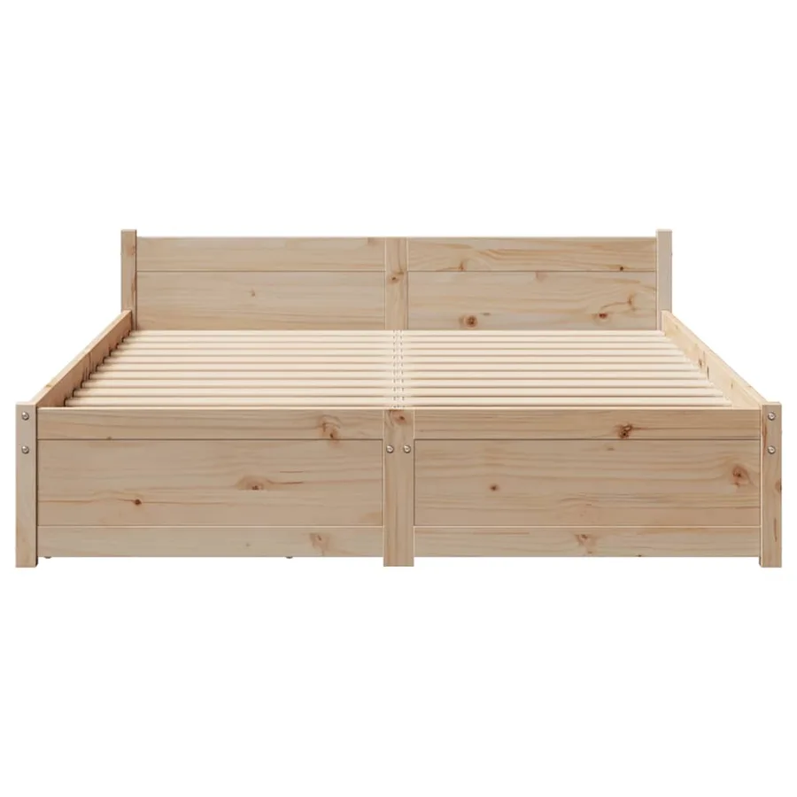 Cadre de lit sans matelas 140x200 cm bois massif de pin - 4