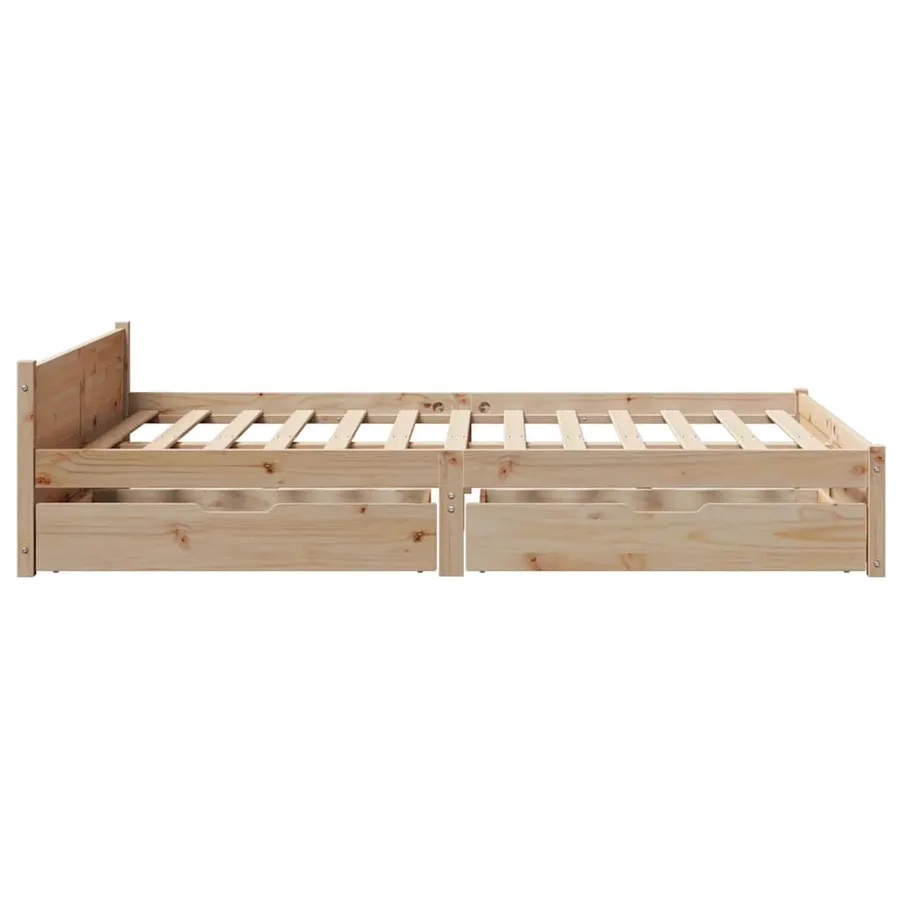 Cadre de lit sans matelas 140x200 cm bois massif de pin - 7