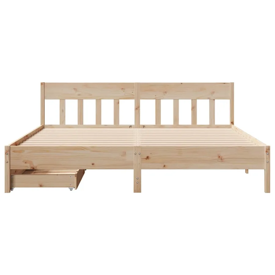 Cadre de lit sans matelas 200x200 cm bois massif de pin - 4