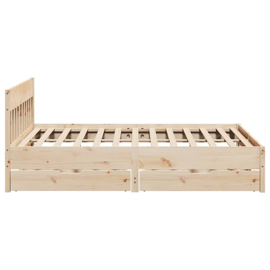 Cadre de lit sans matelas 200x200 cm bois massif de pin - 7
