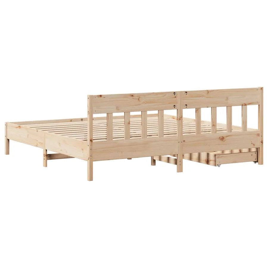 Cadre de lit sans matelas 200x200 cm bois massif de pin - 8