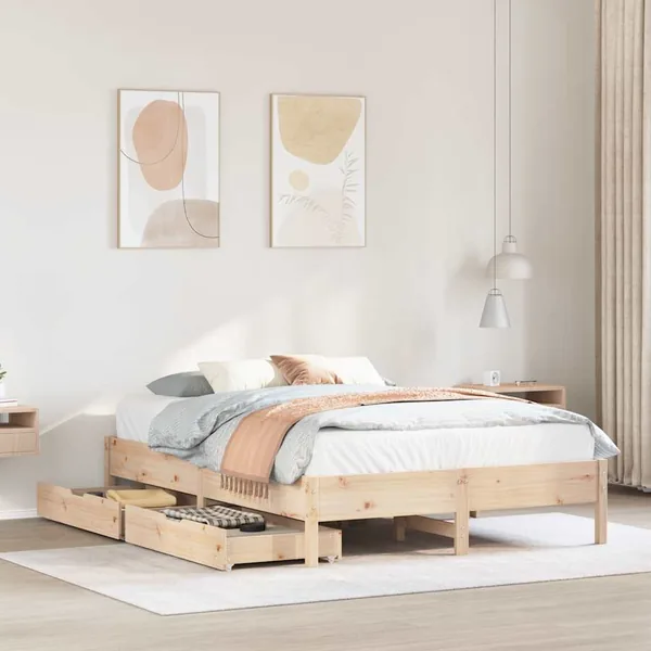 Cadre de lit sans matelas 140x200 cm bois massif de pin