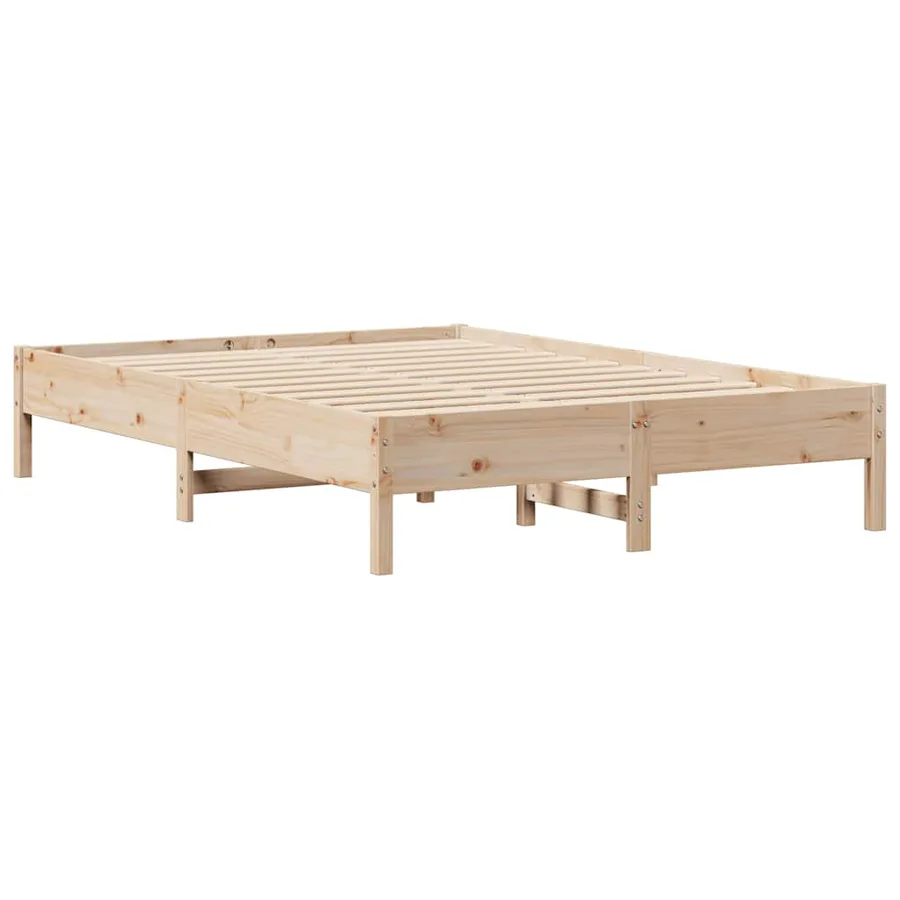 Cadre de lit sans matelas 140x200 cm bois massif de pin - 5