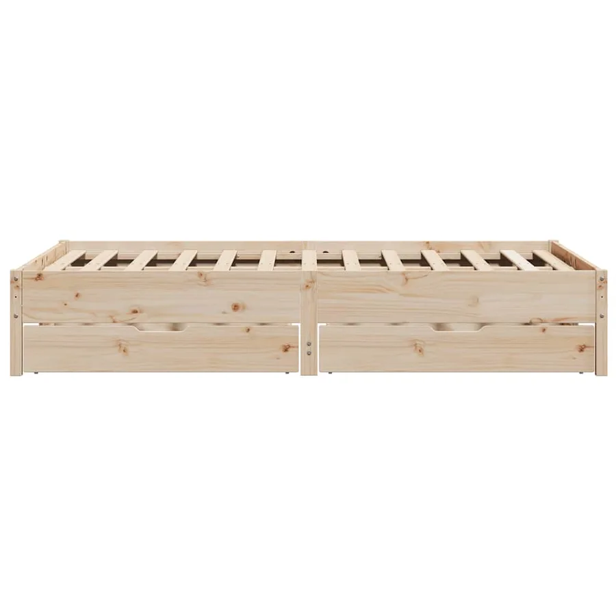 Cadre de lit sans matelas 140x200 cm bois massif de pin - 7