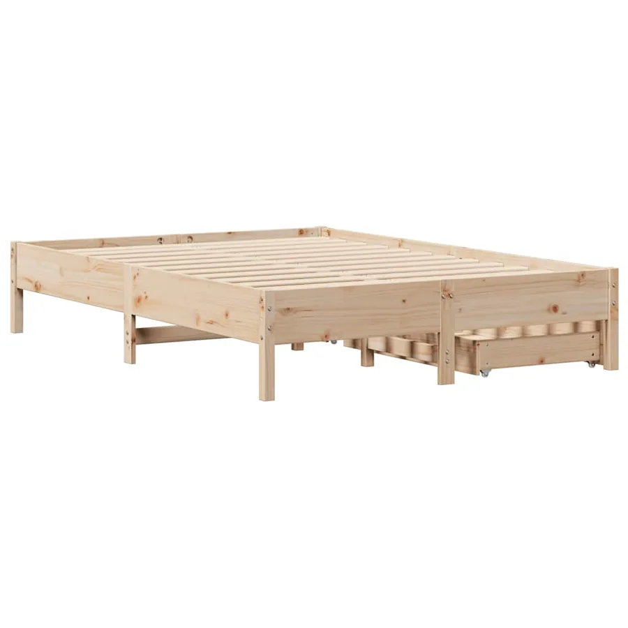 Cadre de lit sans matelas 140x200 cm bois massif de pin - 8