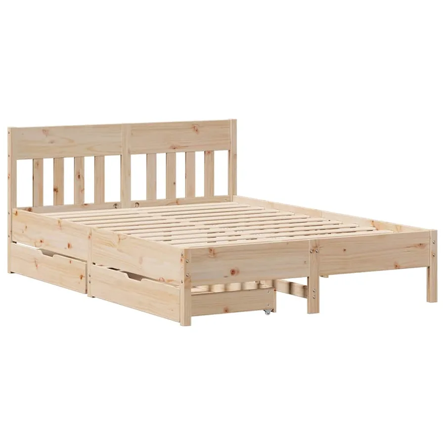 Cadre de lit sans matelas 150x200 cm bois de pin massif - 3