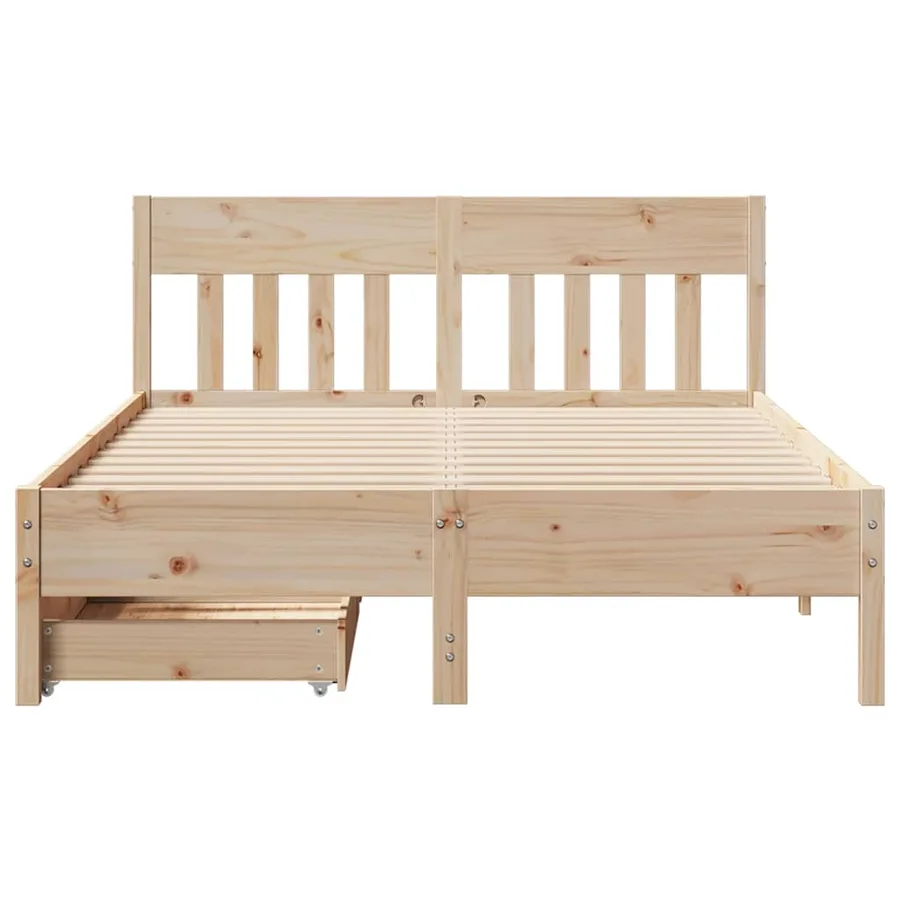 Cadre de lit sans matelas 150x200 cm bois de pin massif - 4