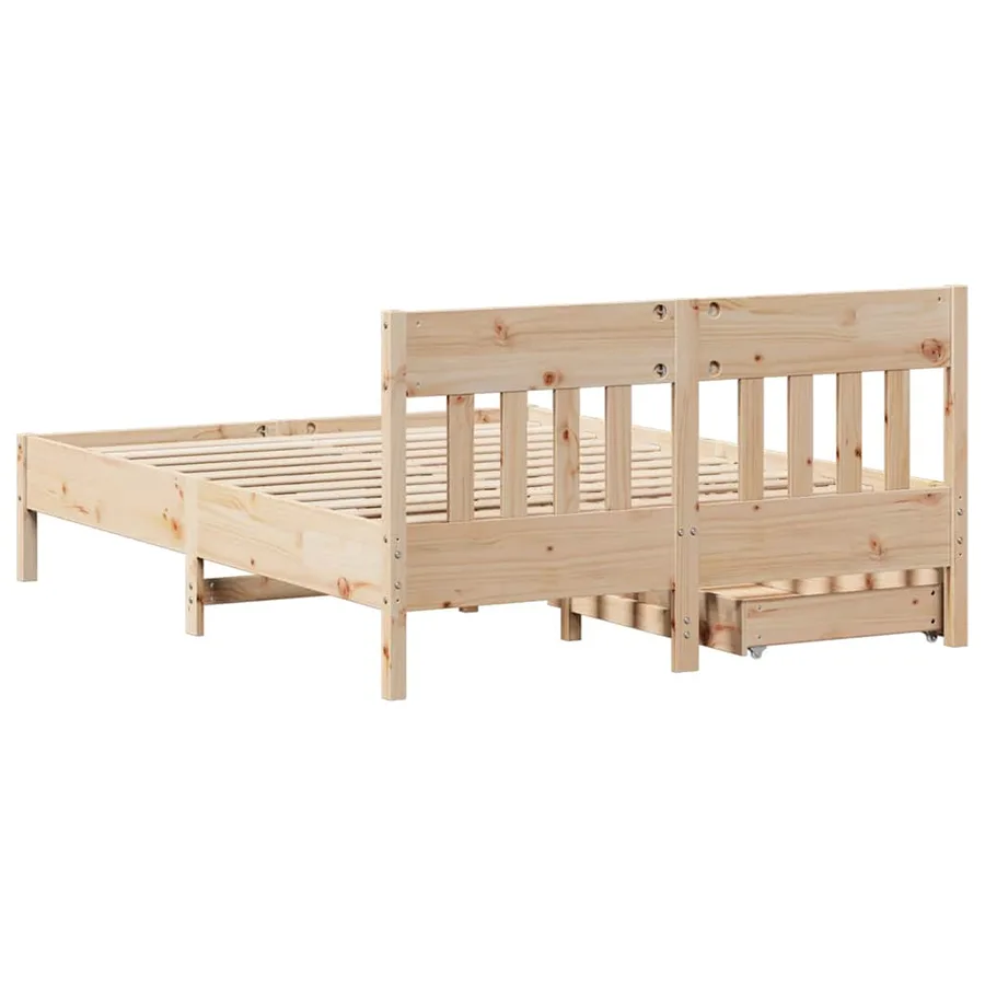Cadre de lit sans matelas 150x200 cm bois de pin massif - 8