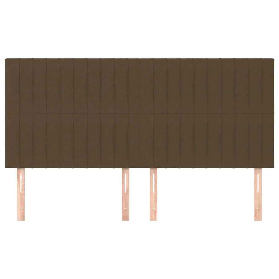 Tête de lit marron foncé 180 x 5 x 118/128 cm Tissu - 3