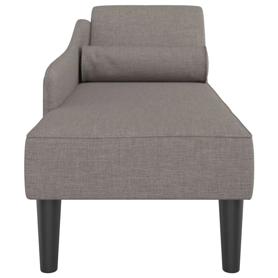 Chaise longue avec coussins taupe tissu - 4