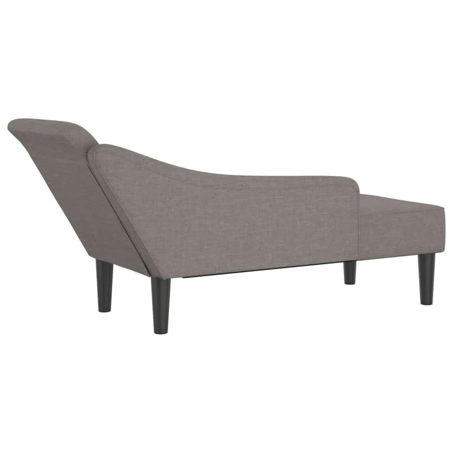 Chaise longue avec coussins taupe tissu - 5