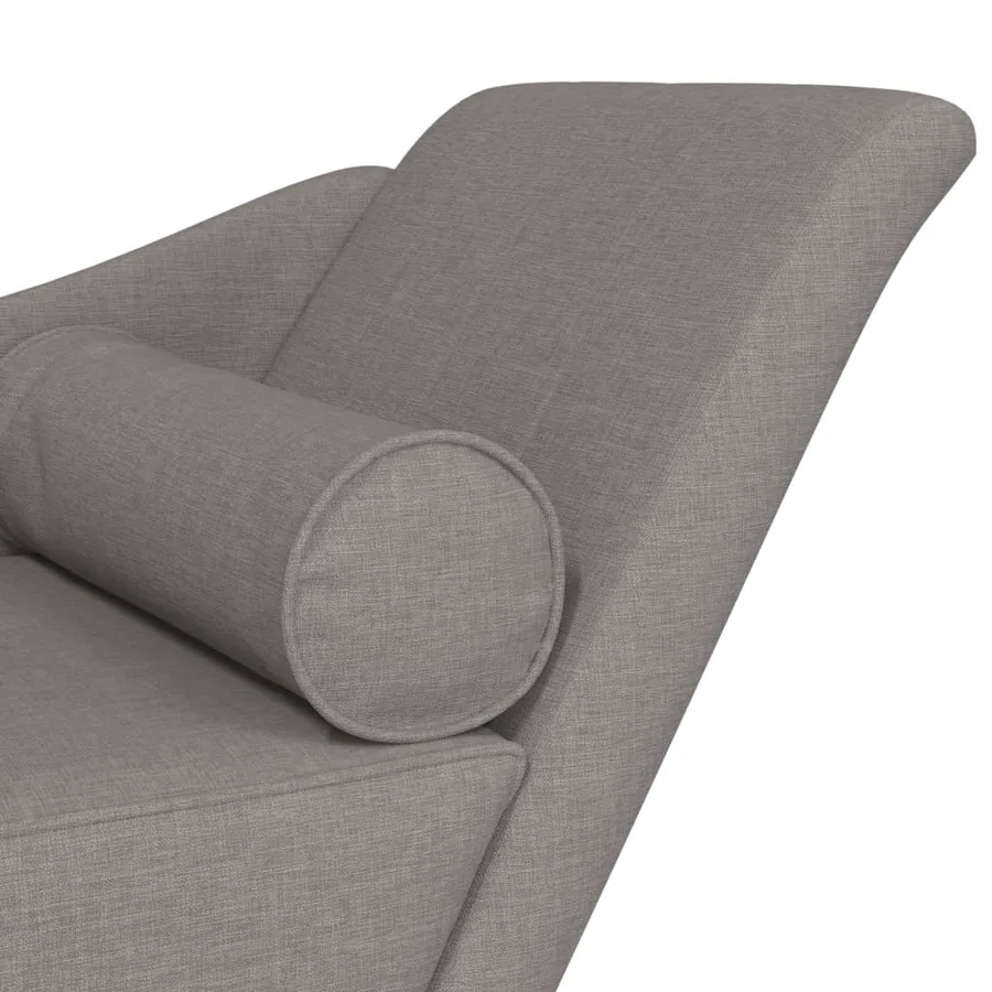 Chaise longue avec coussins taupe tissu - 6
