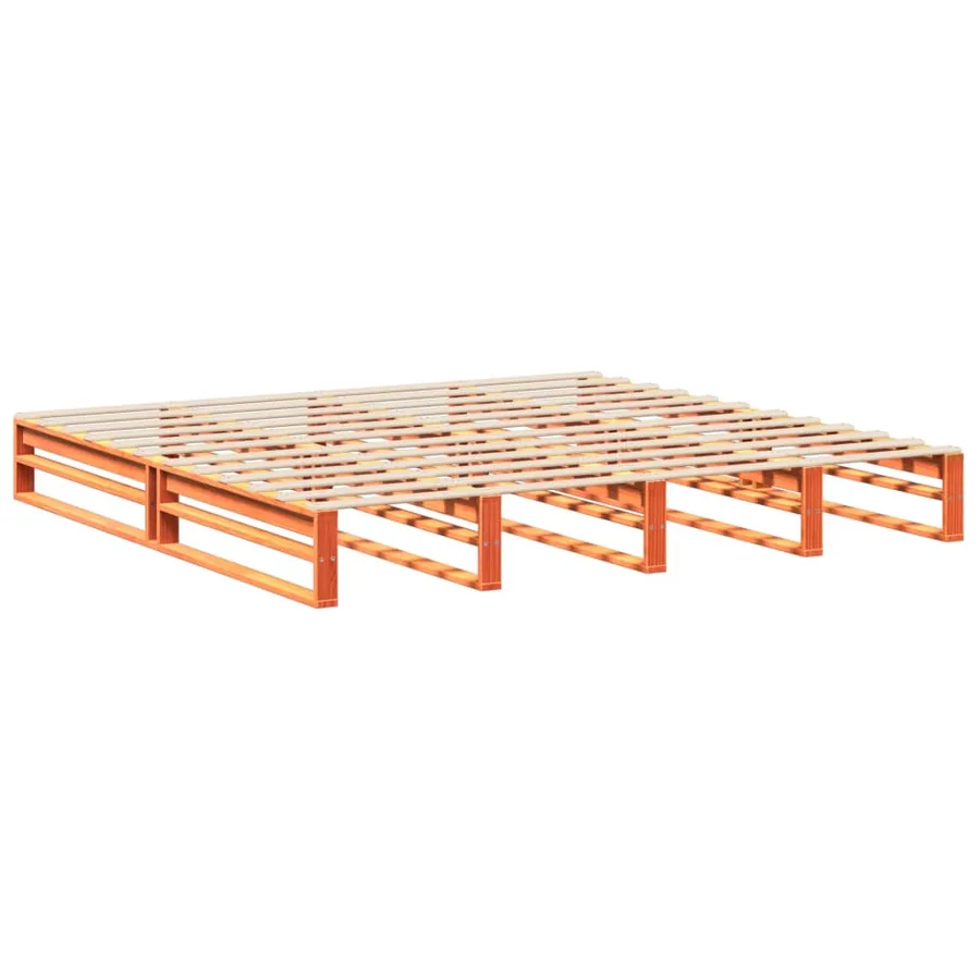Cadre de lit sans matelas cire marron 180x200cm bois pin massif - 4