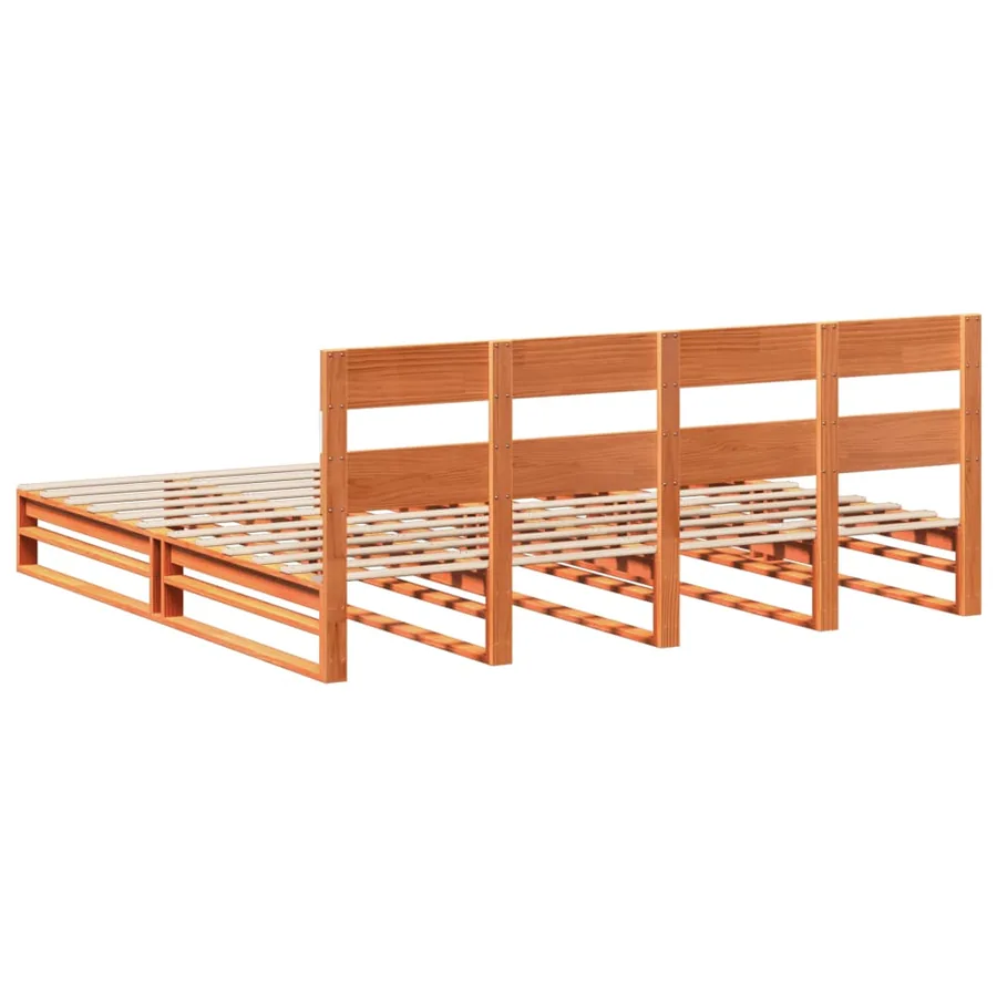 Cadre de lit sans matelas cire marron 180x200cm bois pin massif - 8