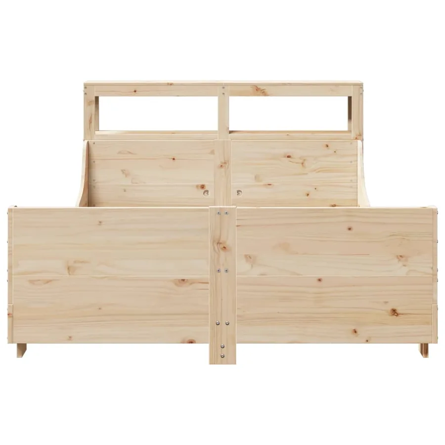Cadre de lit sans matelas 140x190 cm bois de pin massif - 4