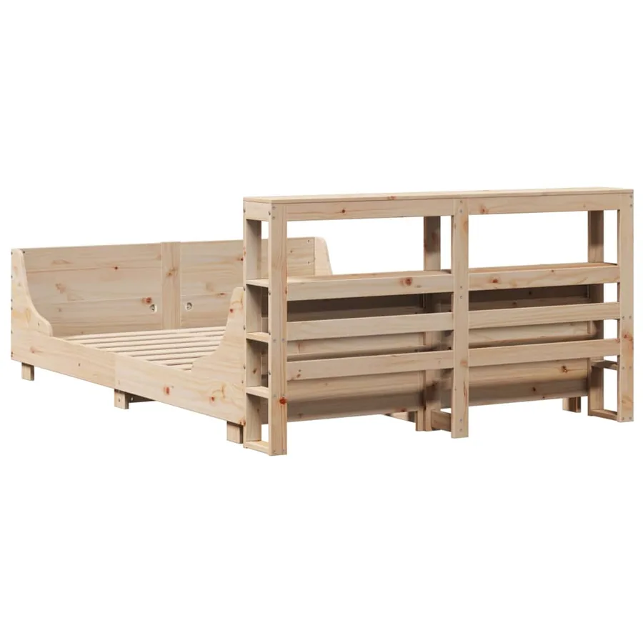 Cadre de lit sans matelas 140x190 cm bois de pin massif - 8