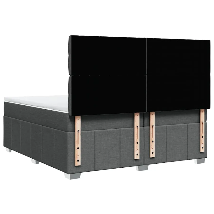 Sommier à lattes de lit avec matelas Gris foncé 200x200cm Tissu - 8