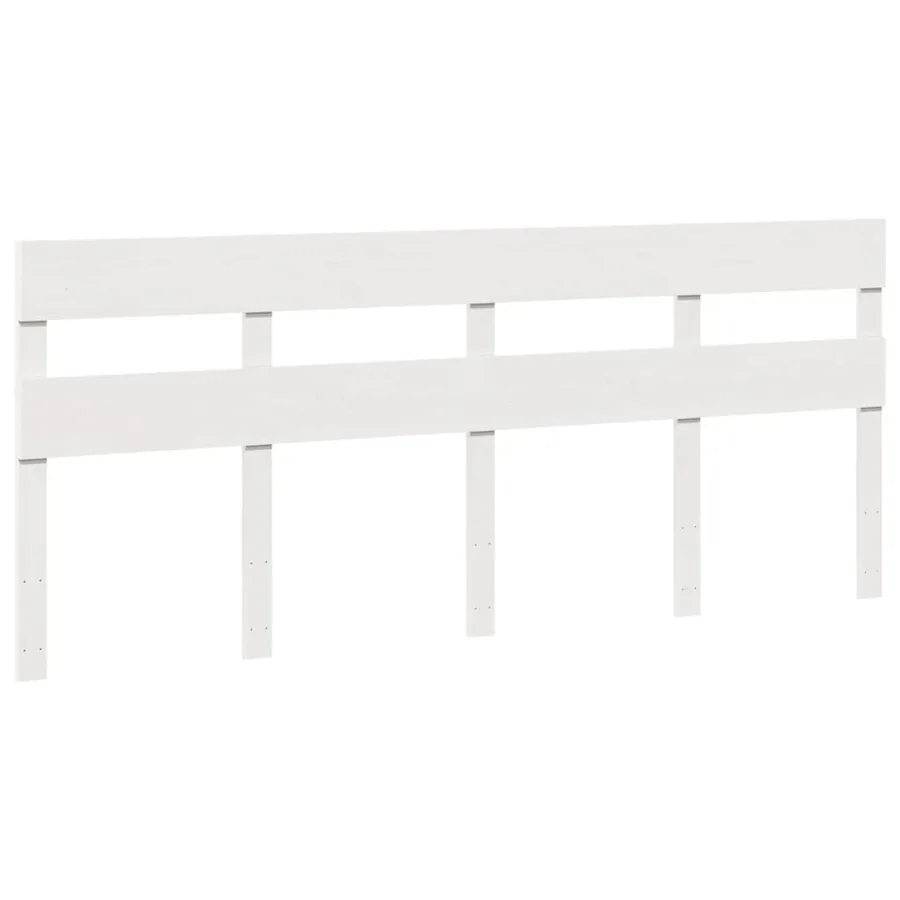 Cadre de lit sans matelas blanc 200x200 cm bois massif de pin - 4