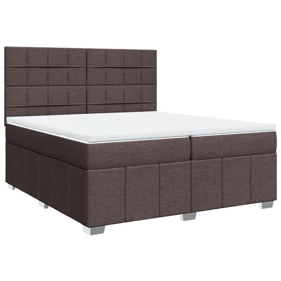 Sommier à lattes de lit avec matelas Marron foncé 200x200 cm - 2