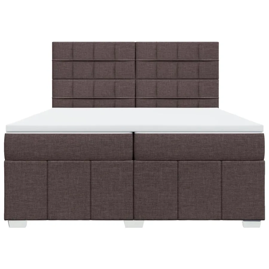 Sommier à lattes de lit avec matelas Marron foncé 200x200 cm - 4