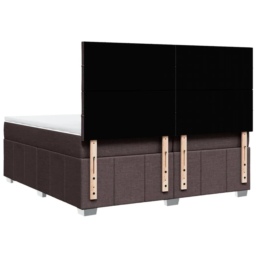 Sommier à lattes de lit avec matelas Marron foncé 200x200 cm - 6