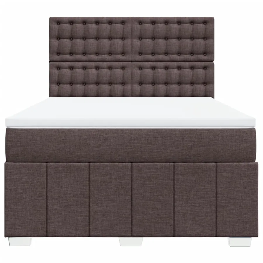 Sommier à lattes de lit avec matelas Marron foncé 140x200 cm - 6