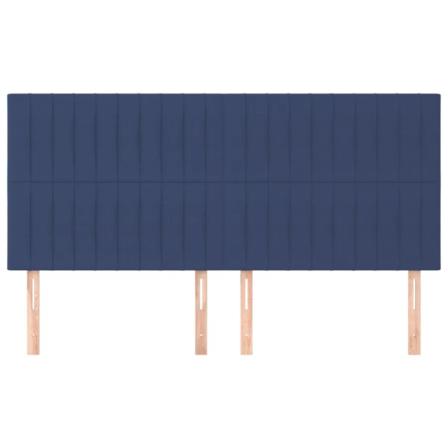 Tête de lit Bleu 200x5x118/128 cm Tissu - 3