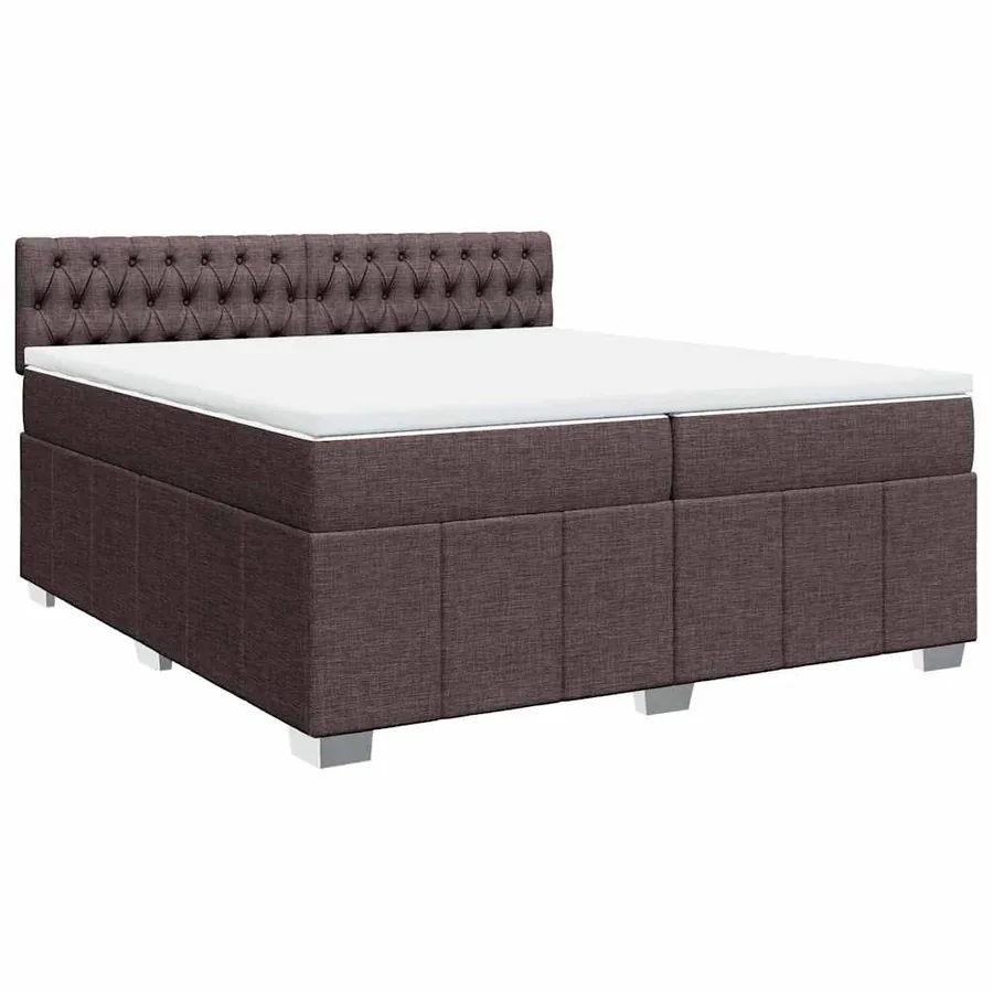 Sommier à lattes de lit avec matelas Marron foncé 200x200 cm - 3