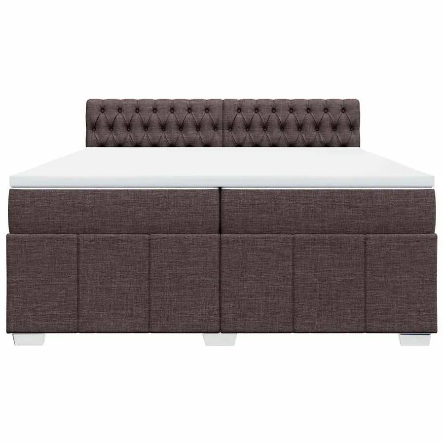 Sommier à lattes de lit avec matelas Marron foncé 200x200 cm - 6