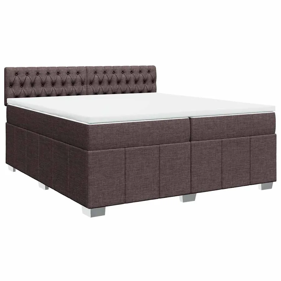 Sommier à lattes de lit avec matelas Marron foncé 200x200 cm - 2
