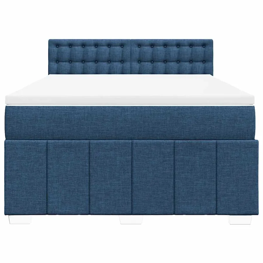 Sommier à lattes de lit avec matelas Bleu 140x190 cm Tissu - 6